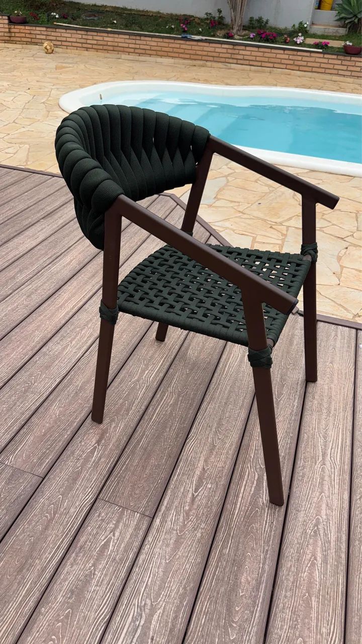 Poltrona alumínio tricô náutico 