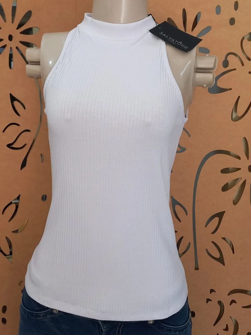  Camiseta Regatas Salvatore malha canelada