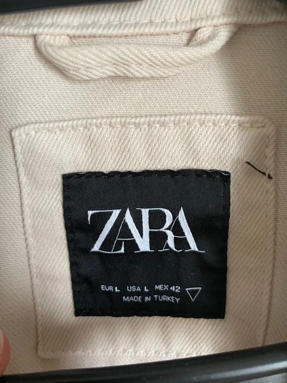 Jaqueta Jeans Zara Bege Claro - Foto 3