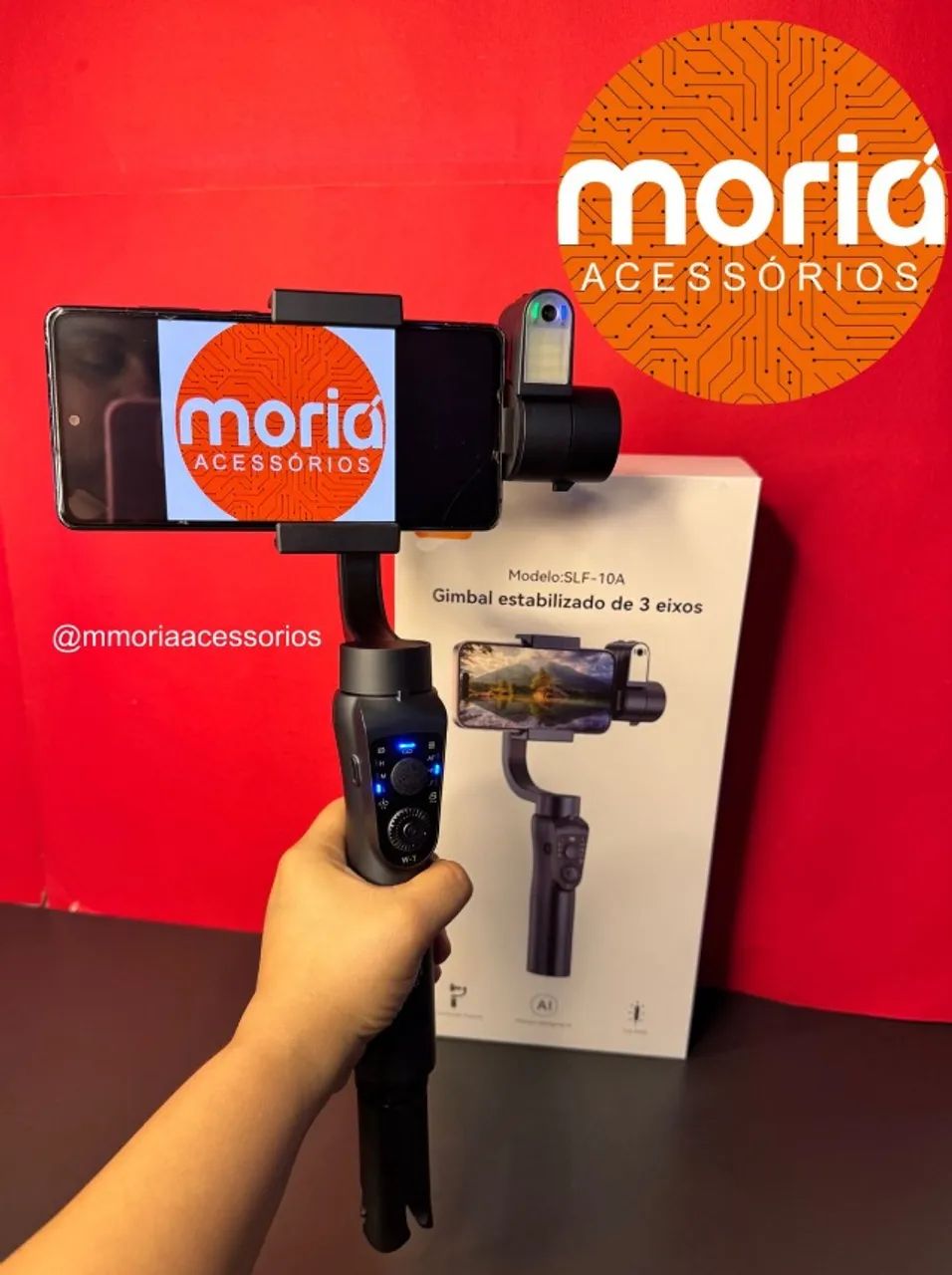 Estabilizador Gimbal para Celular C/ Rastreamento de Rosto P/ Videos aGold - SLF-10A - Foto 3