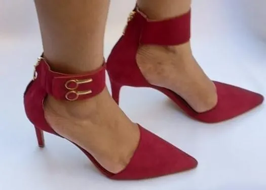 SAPATO FEMININO COLCCI VERMELHO CAMURÇA