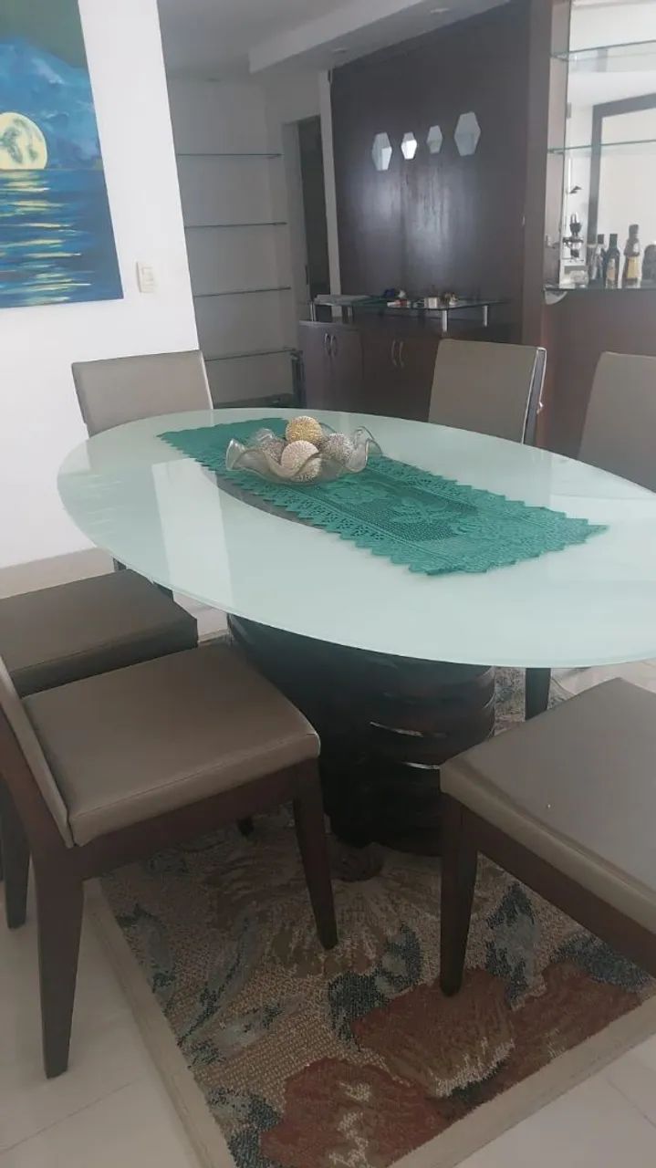Mesa de Jantar Oval de Vidro  - Foto 3