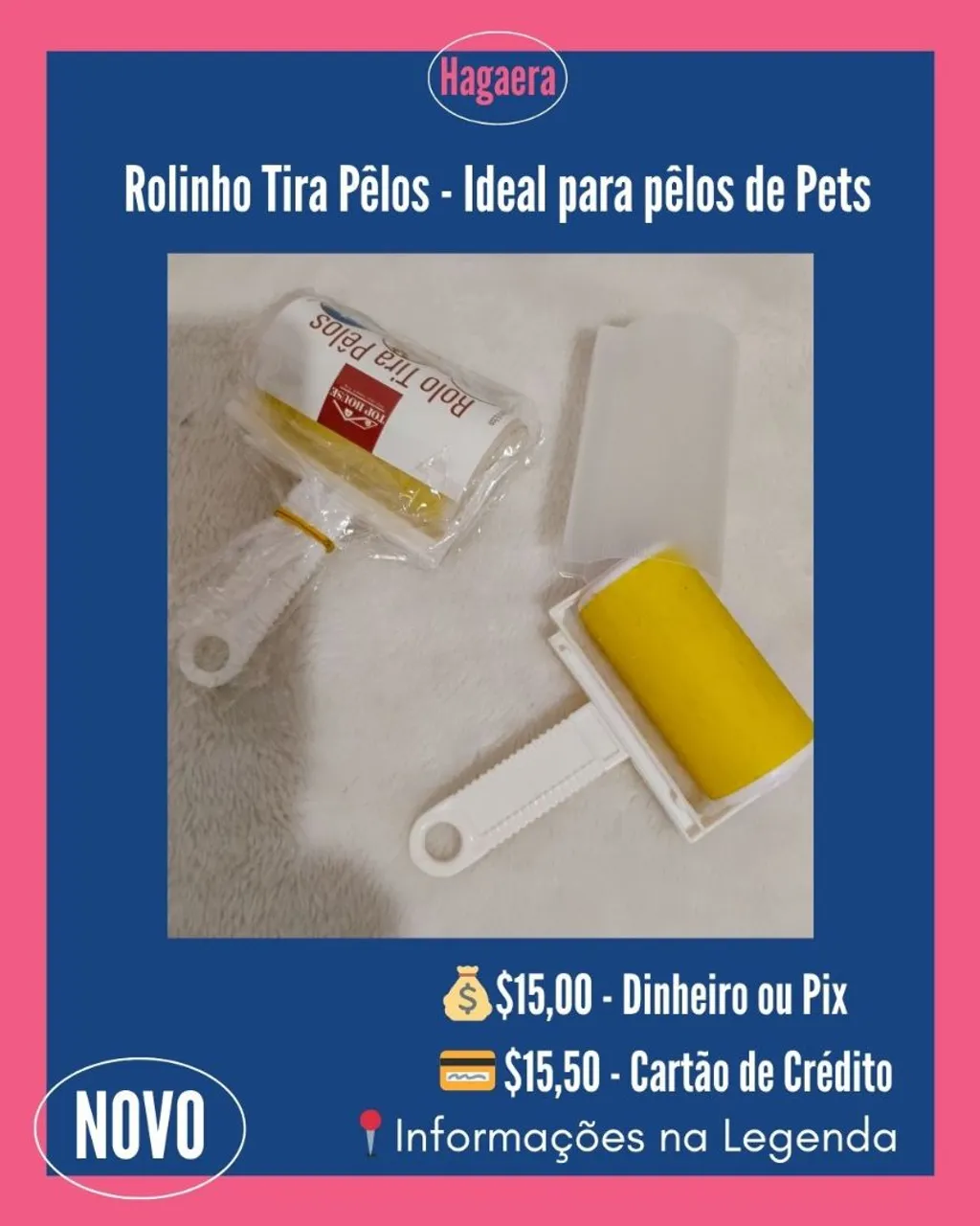 Novos: Rolinho tira Pêlos - Ideal para tirar pêlos de Pets.<br>