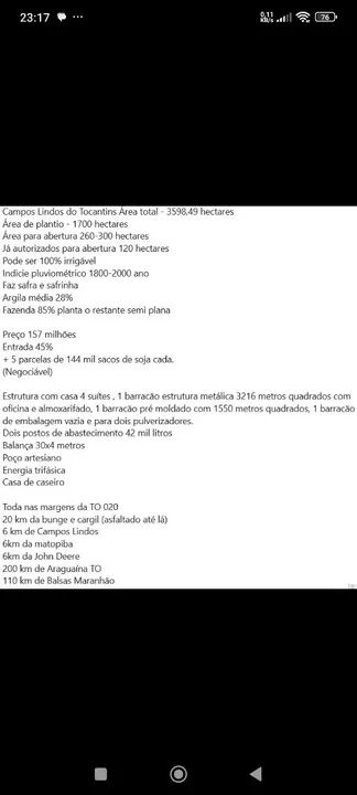 Fazenda 3.598 hect em campos lindos do Tocantins  157 milhões. - Foto 3