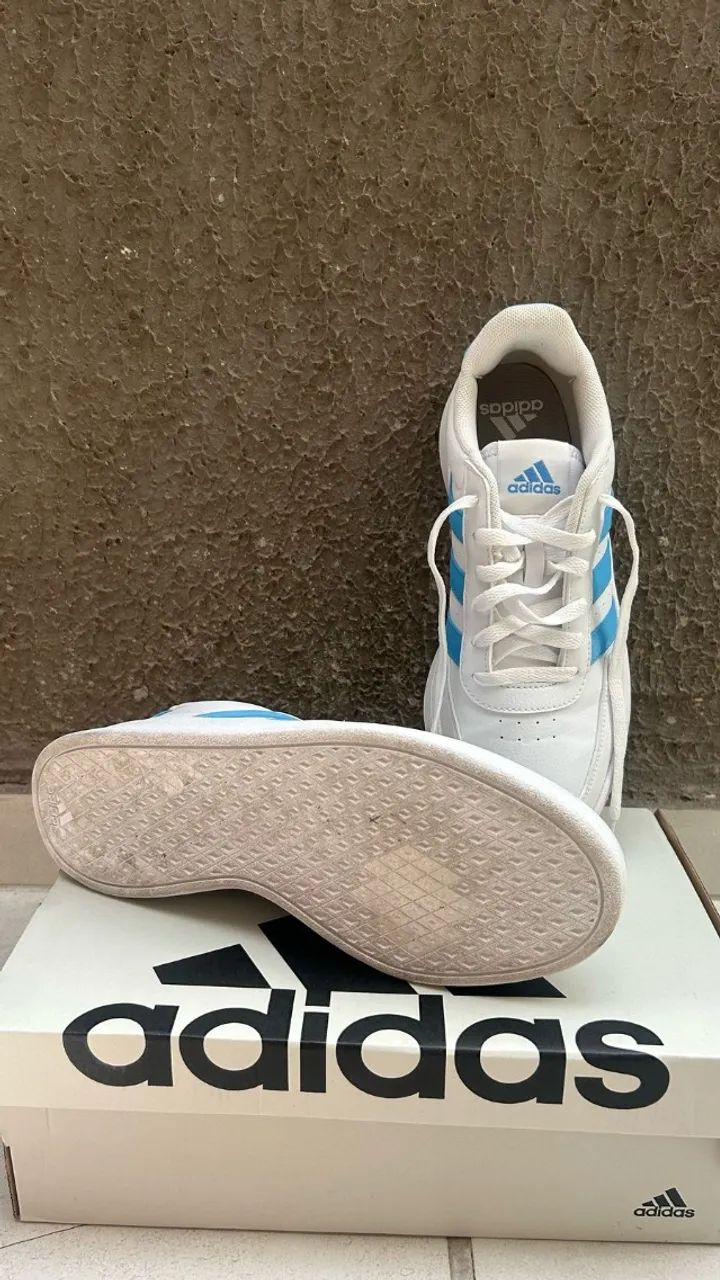 Tênis Adidas Breaknet Azul/Branco Novíssimo! - Foto 5