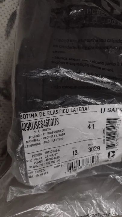 Botina de elástico lateral bico de pvc