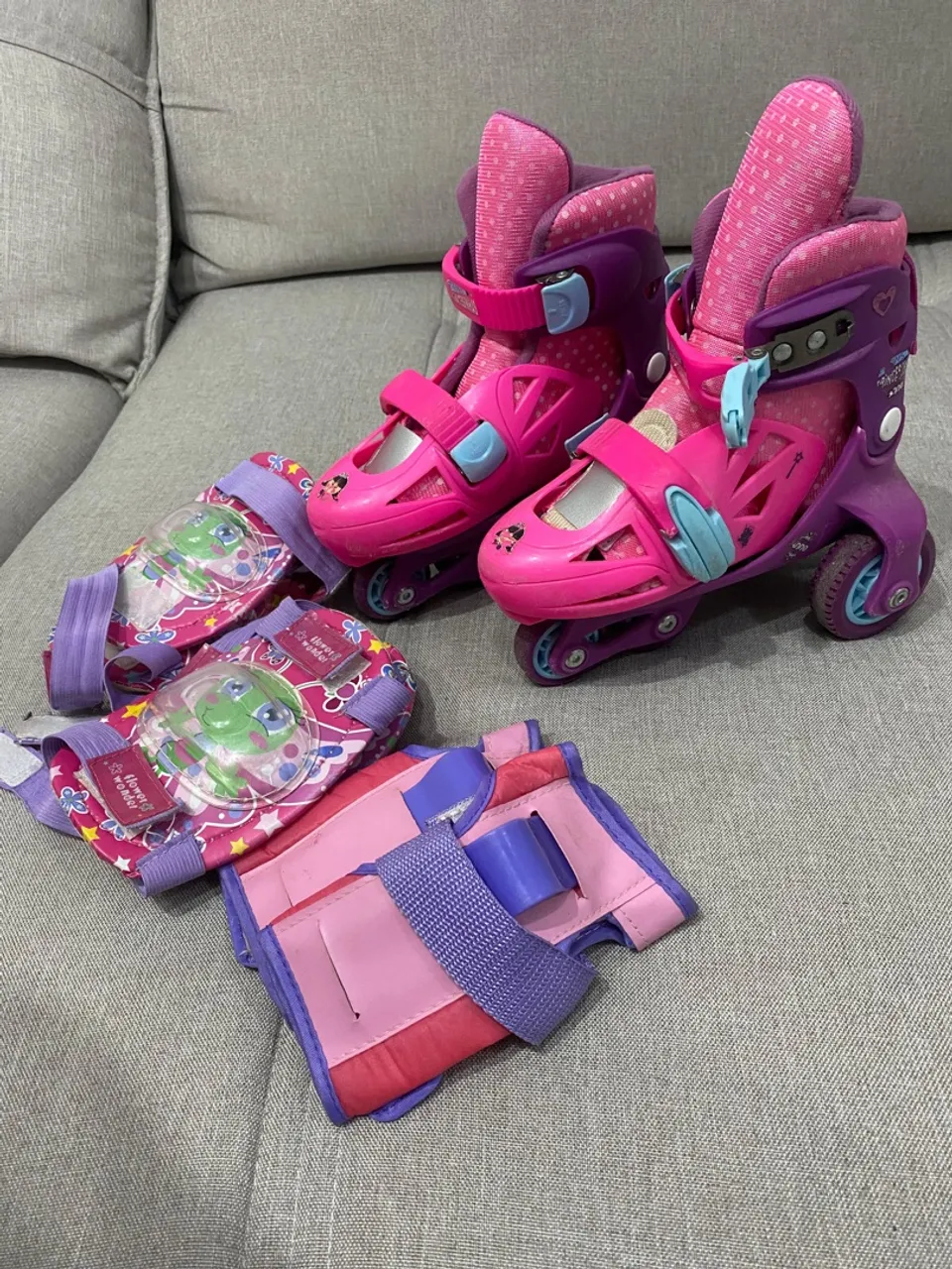 Patins Roller com Kit de Proteção Infantil