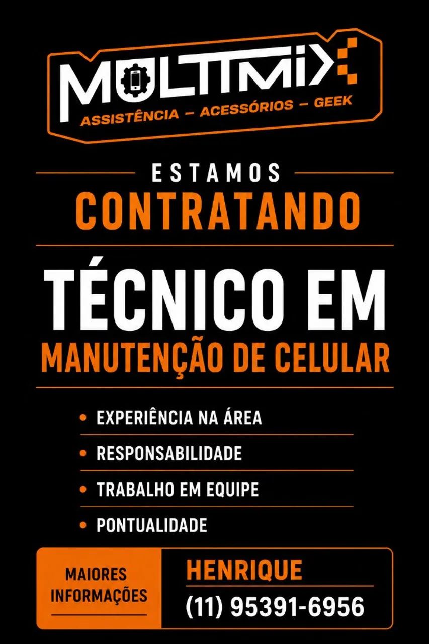 TECNICO EM MANUTENÇÃO DE CELULARES