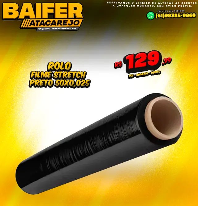 Filme Stretch Preto 50x0,025