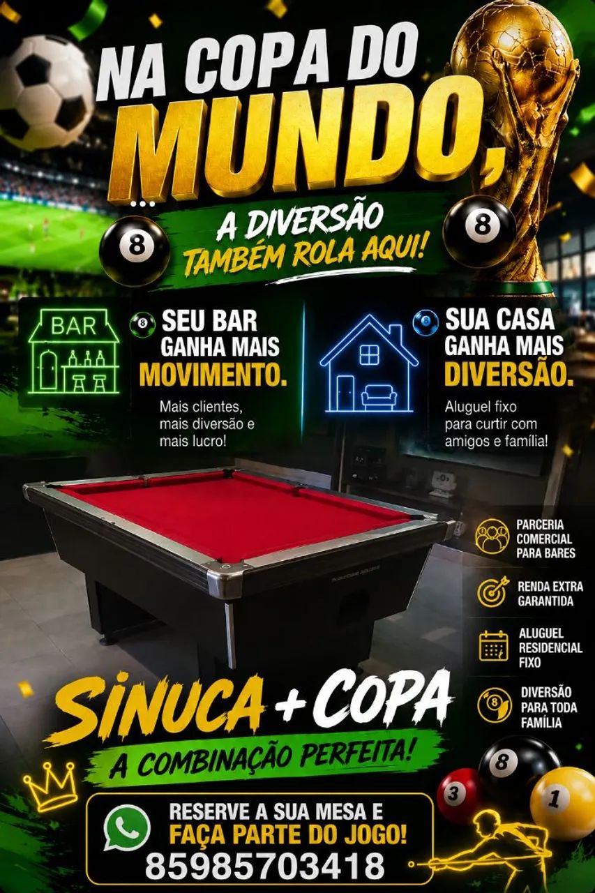ALUGUEL DE SINUCA PRA RESIDÊNCIA 