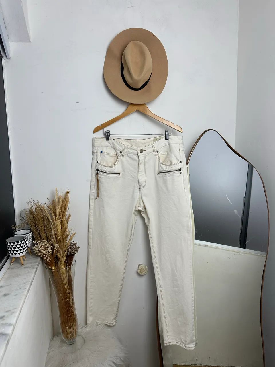 Calça jeans masculina em sarja de algodão da canal TAM 44