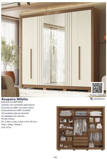 GUARDA ROUPA CASAL MILETTO
