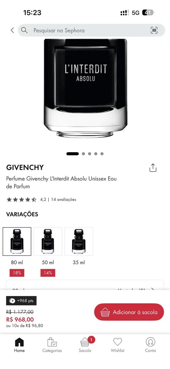 L? interdit Absolut Original Lacrado 80 Ml - Foto 2