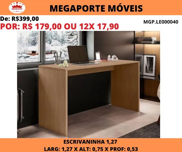 Escrivaninha Simples 1,27m - Foto 2