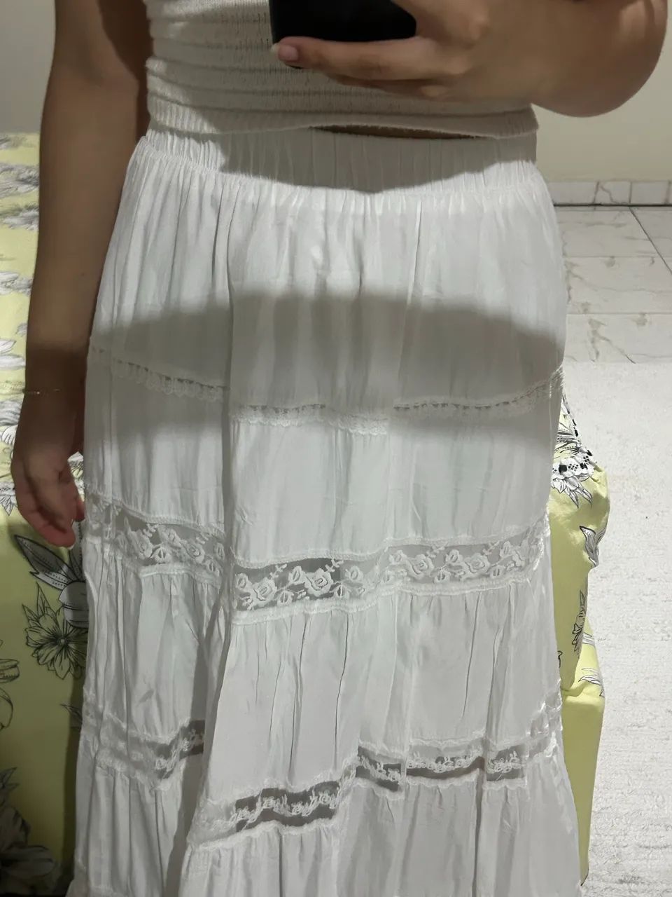 saia branca com rendas  - Foto 3