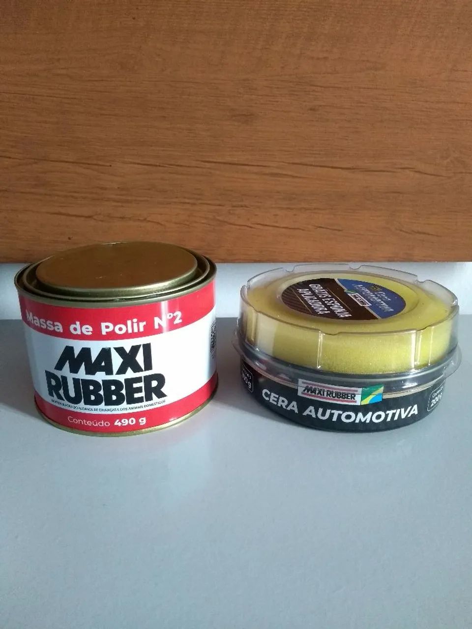 Massa de Polir N°2 Maxi Rubber Automotiva + Cera Automotiva Maxi Rubber ( Usados 1 vez)
