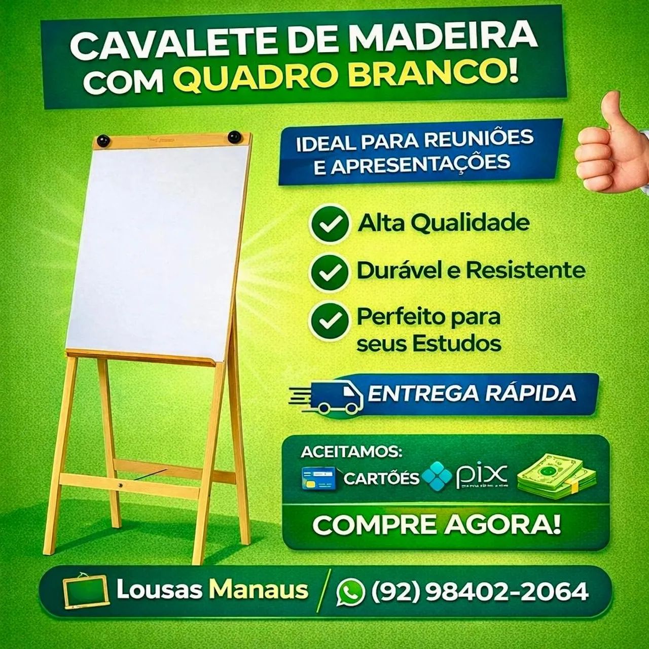 Cavalete Flip Chart 2 em 1 