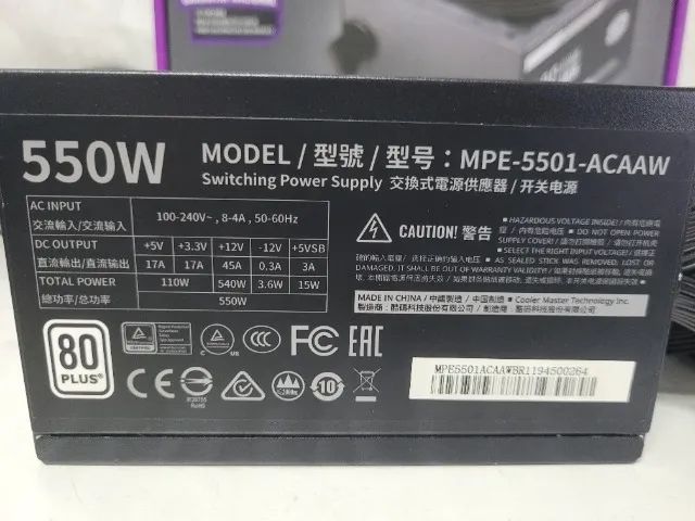 Fonte Coolermaster 550W 80 Plus - Foto 2