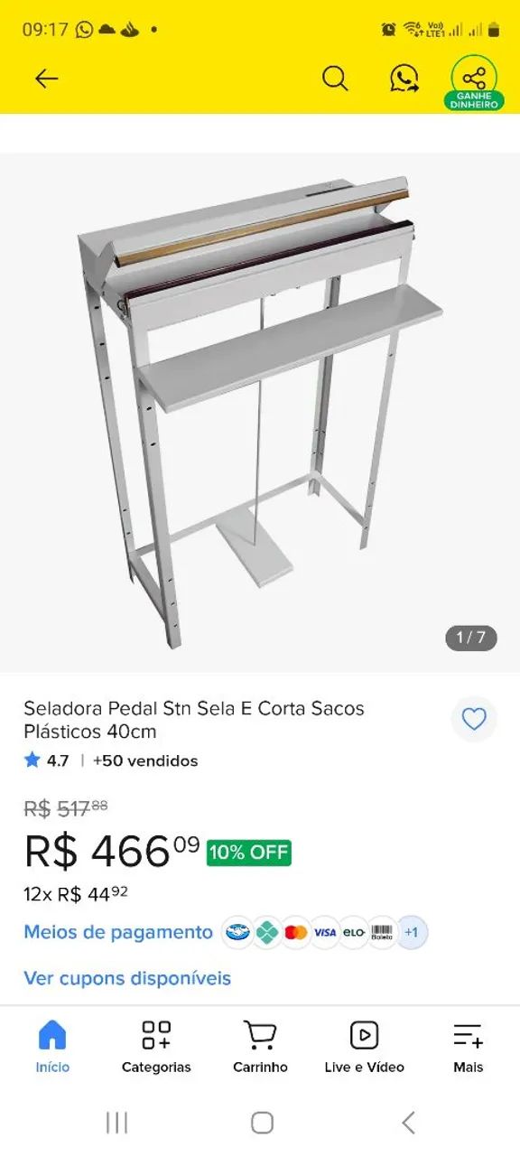 Seladora de pé com pedal 40cm - Foto 5