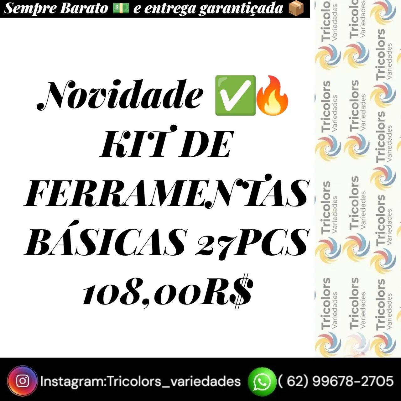 KIT DE FERRAMENTAS BÁSICAS 27PCS<br>108,00R$ - Foto 2