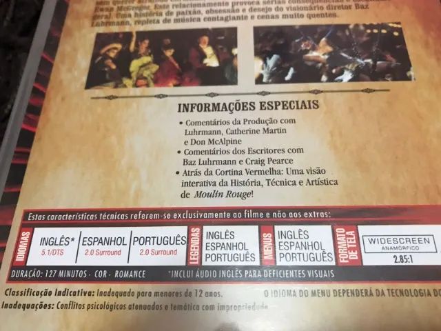 Dvd Moulin Rouge Seminovo Dublado e Legendado - Foto 2