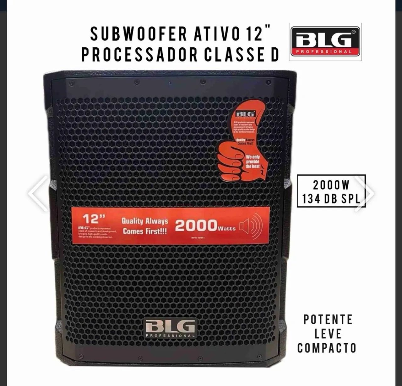 Subwoofer BLG ativo 12 polegadas 2000w -bw14 novo na caixa - Foto 2