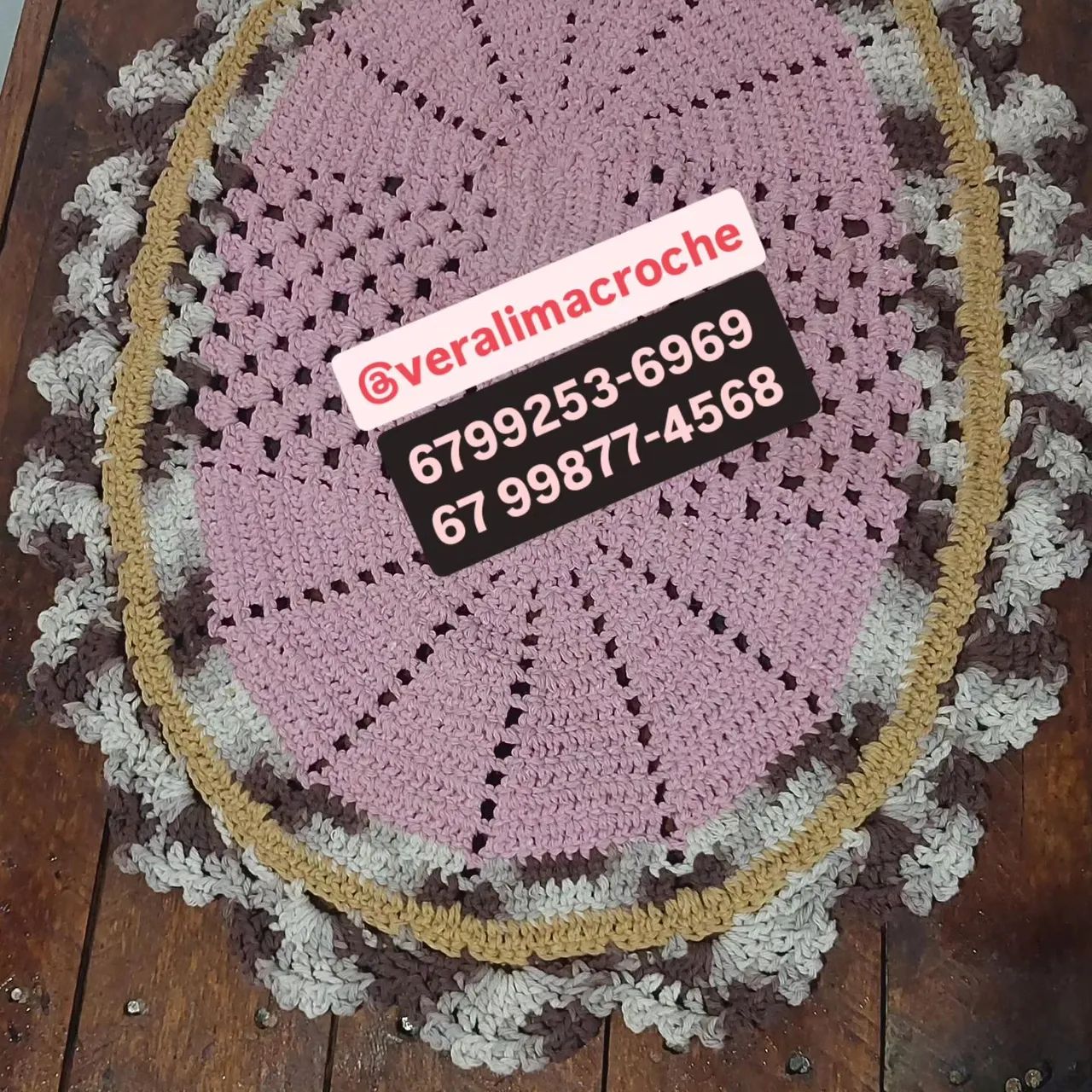 Tapete crochê feito à mão 