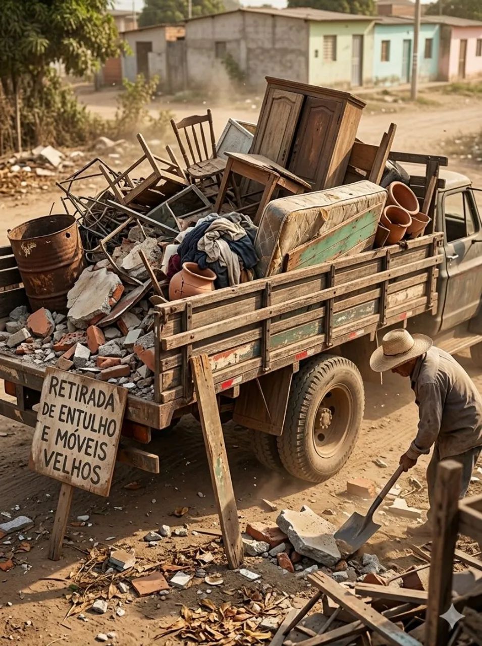 Retirada de entulho e móveis velhos 