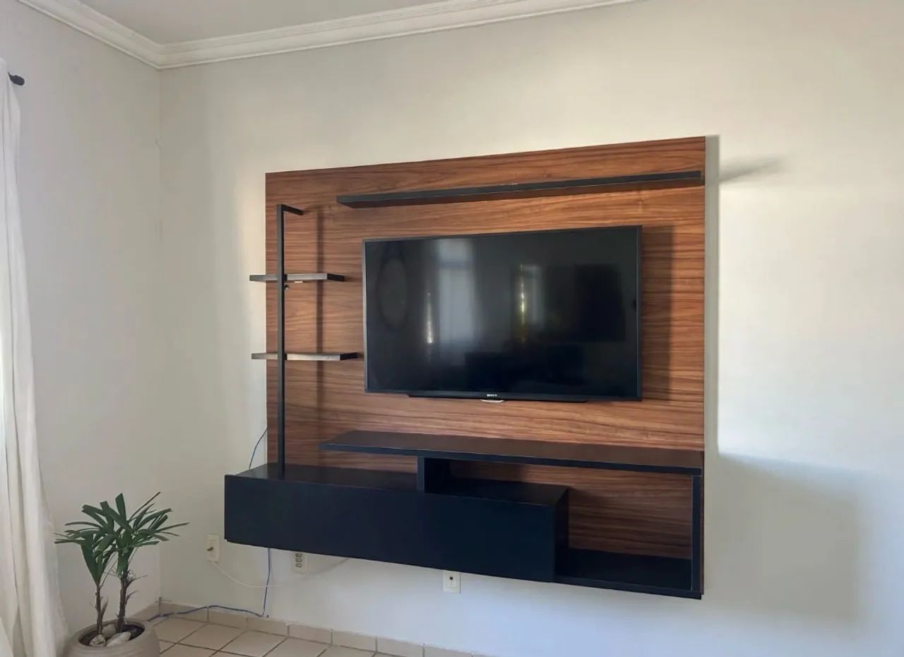 *PAINEL PARA TV" COM RACK BAÚ E LED -