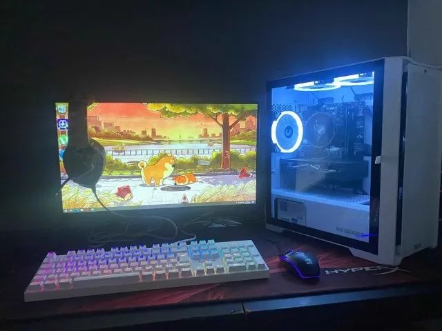 PC gamer Ryzen 5500 + Rx580 + monitor 22 completo
