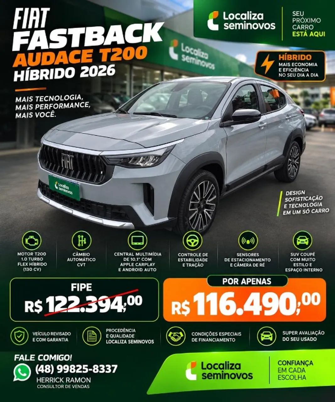 Fiat Fastback Audace 200 TB AUT (hibrído) 2026