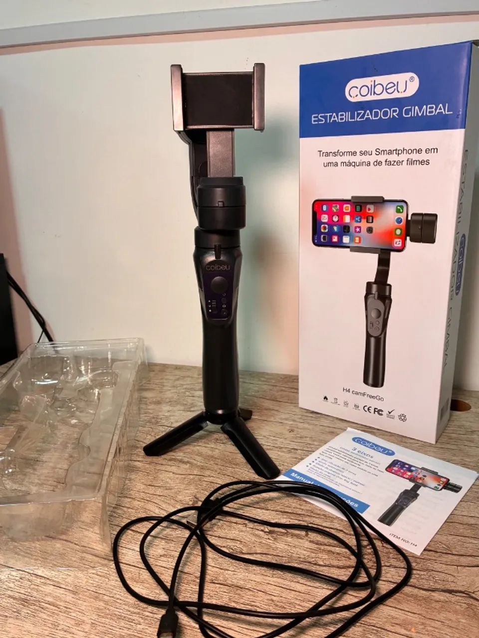 Estabilizador Gimbal H4 3 Eixos Para Smartphone Android e IOS - Foto 2