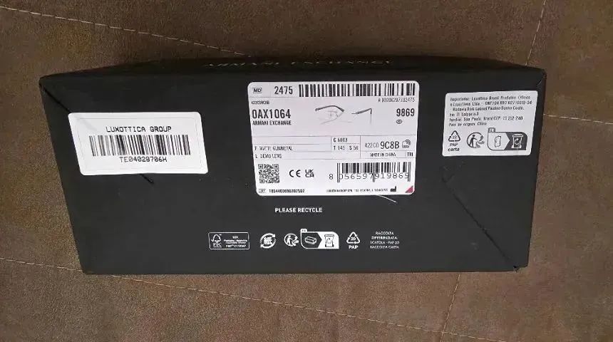 Armani Exchange Armação retangular masculina Ax1064 6003 56 Nova!! - Foto 5