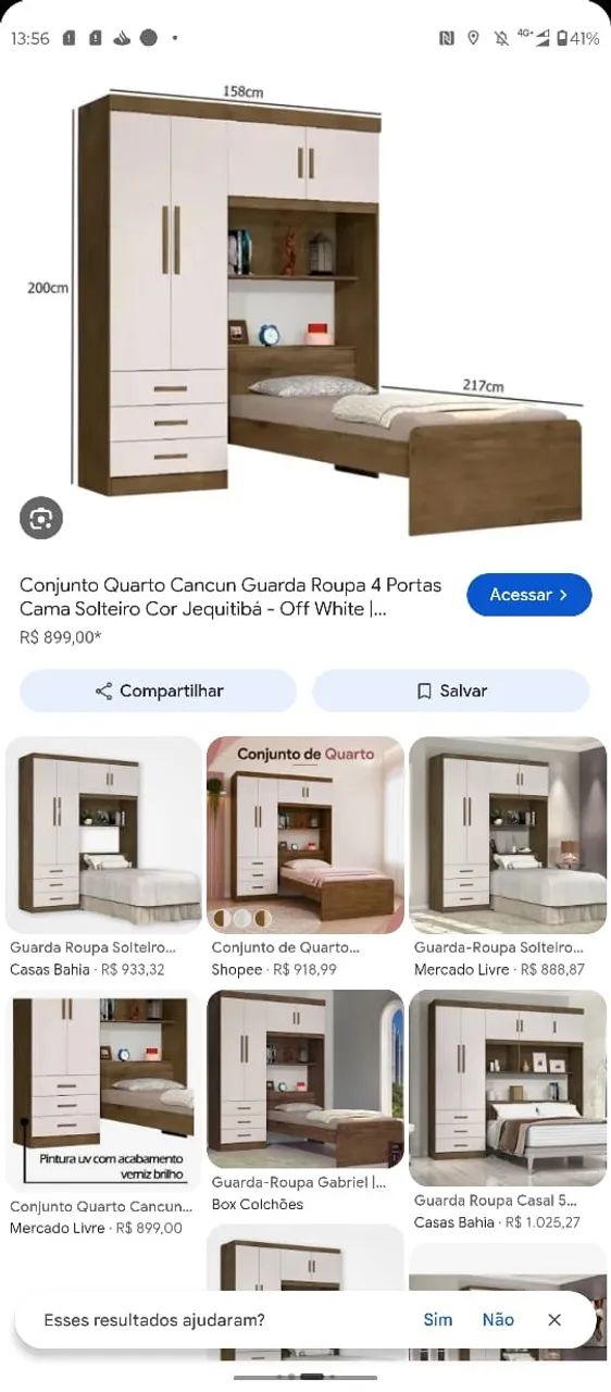 Guarda roupa de solteiro com cama embutida - Foto 3
