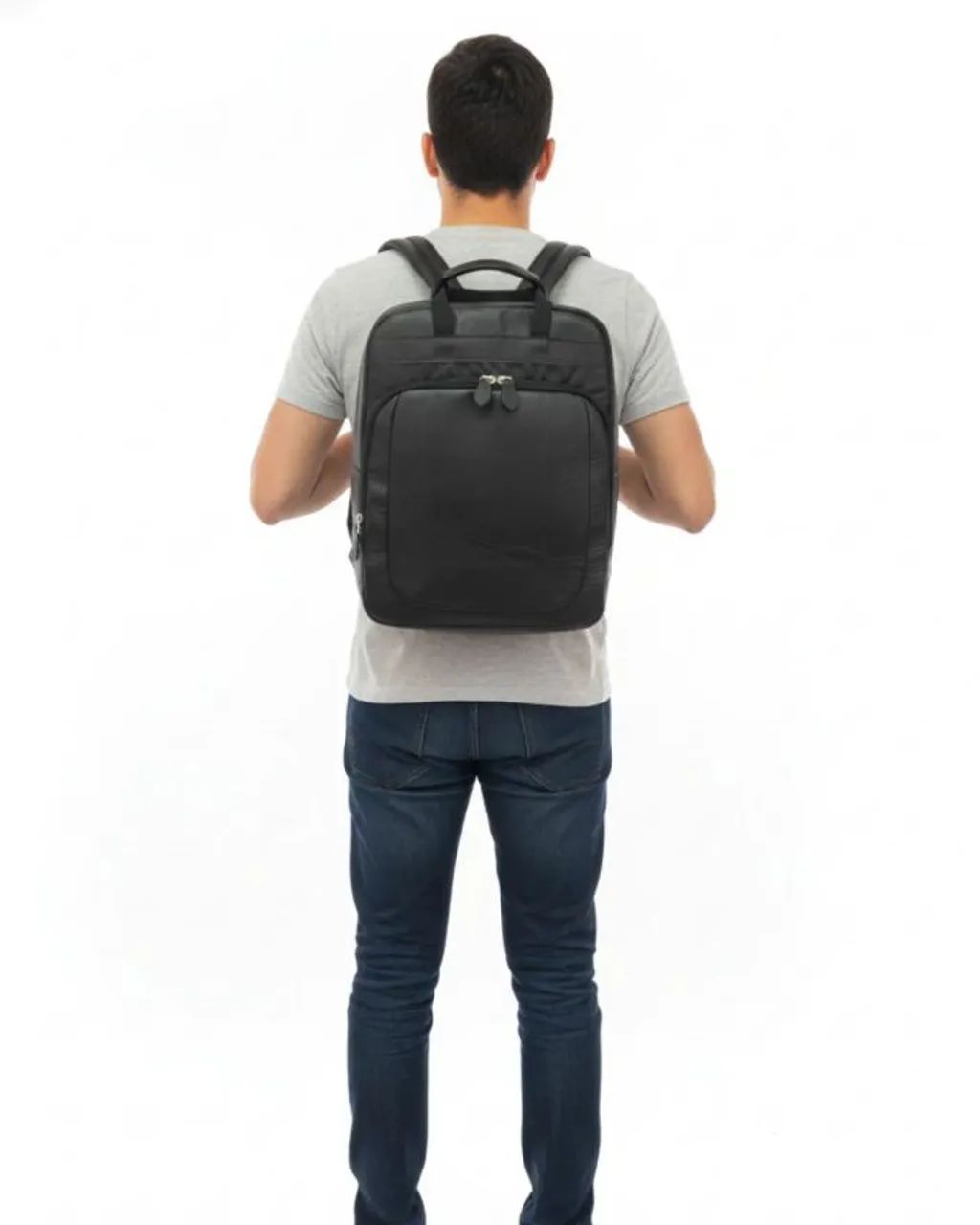 Mochila de couro legítimo slim 