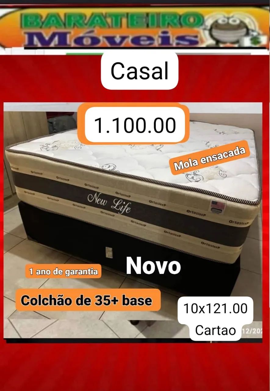 Cama casal molas ensacadas 35cm