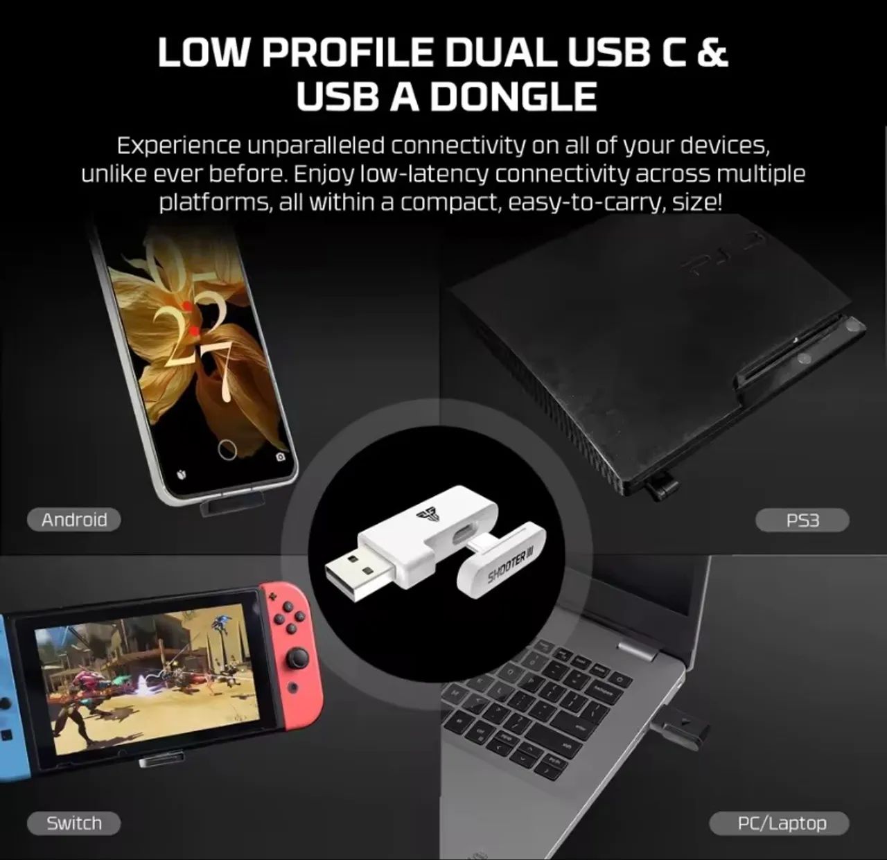 Controle PC/Android/Nitendo Switch e PS3