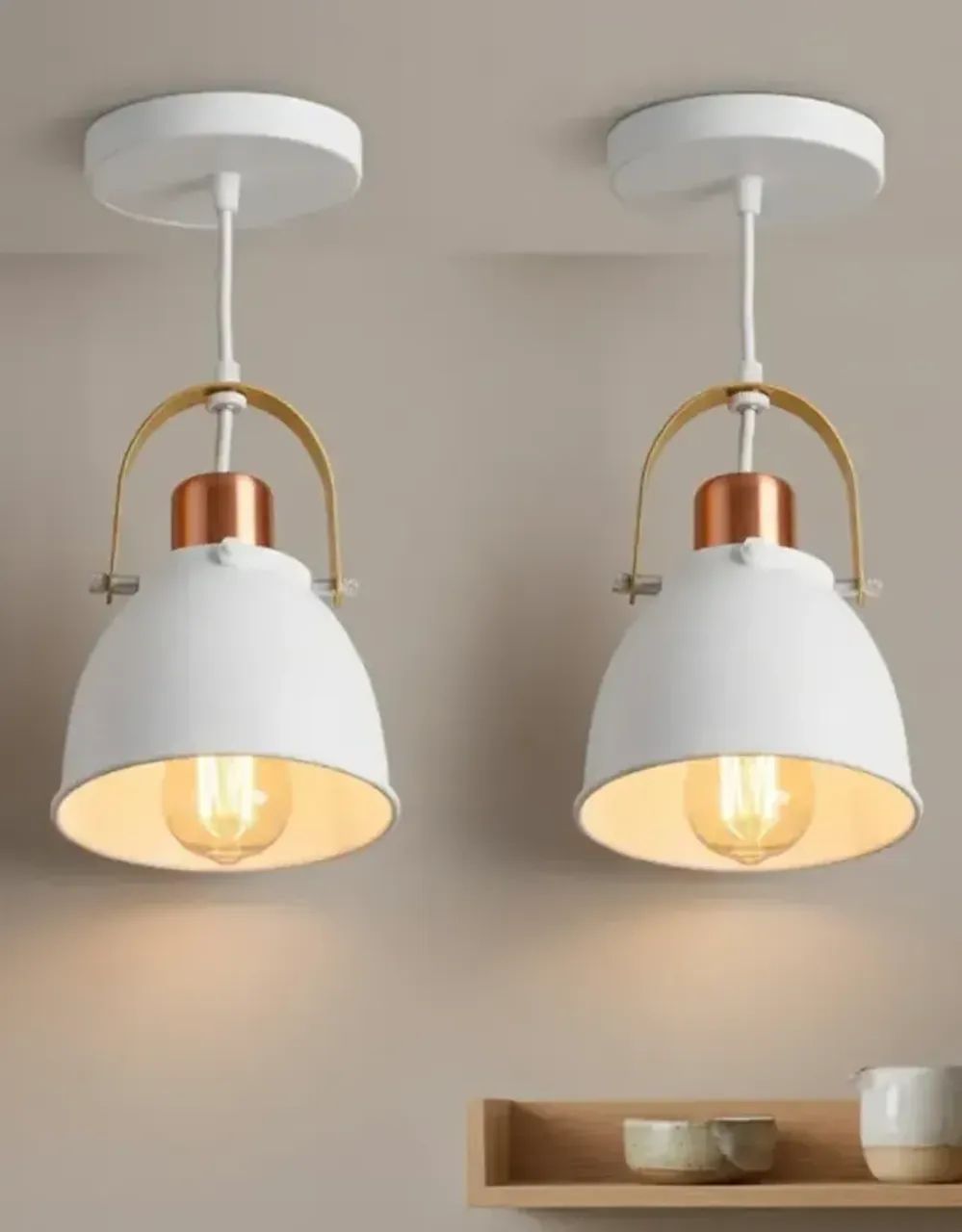 Kit 2 Arandelas Inspire Cruche Branco/Dourado | Bocal E27 | - Foto 2