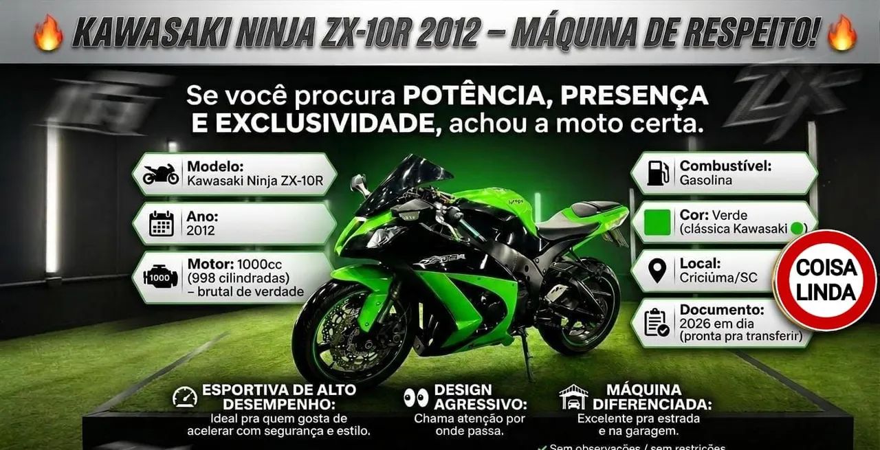 Motos Kawasaki Ninja 2012 no Brasil
