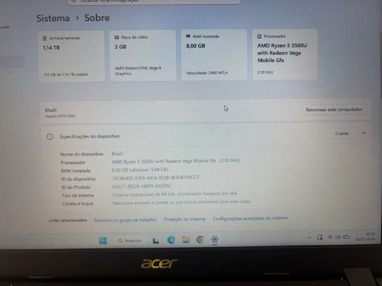 notebook Acer aspire 3  - Foto 4