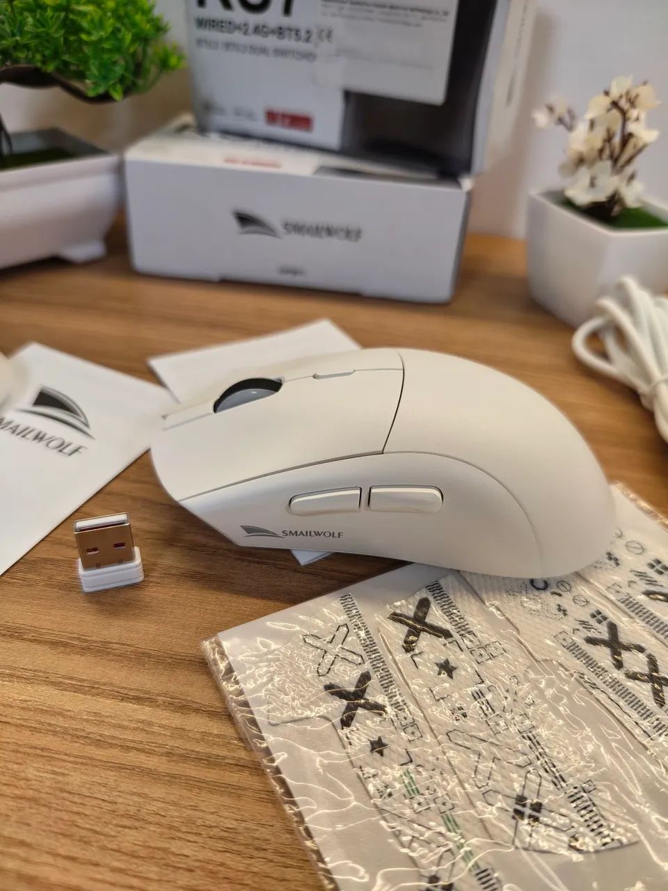 Mouse sem fio rs7 branco paw3311 - Foto 5