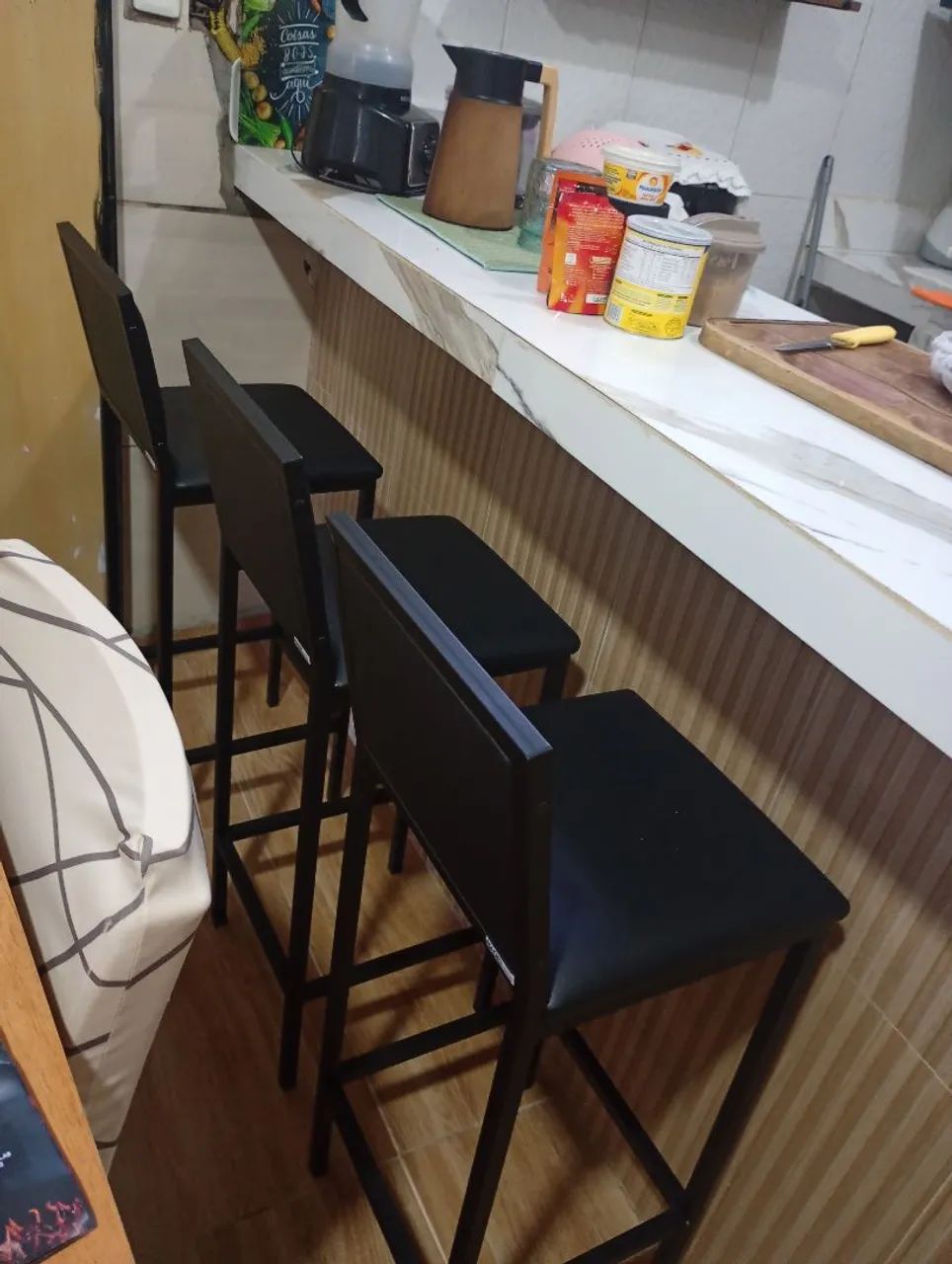 Cadeiras para bancadas zerada nova pretas  - Foto 5