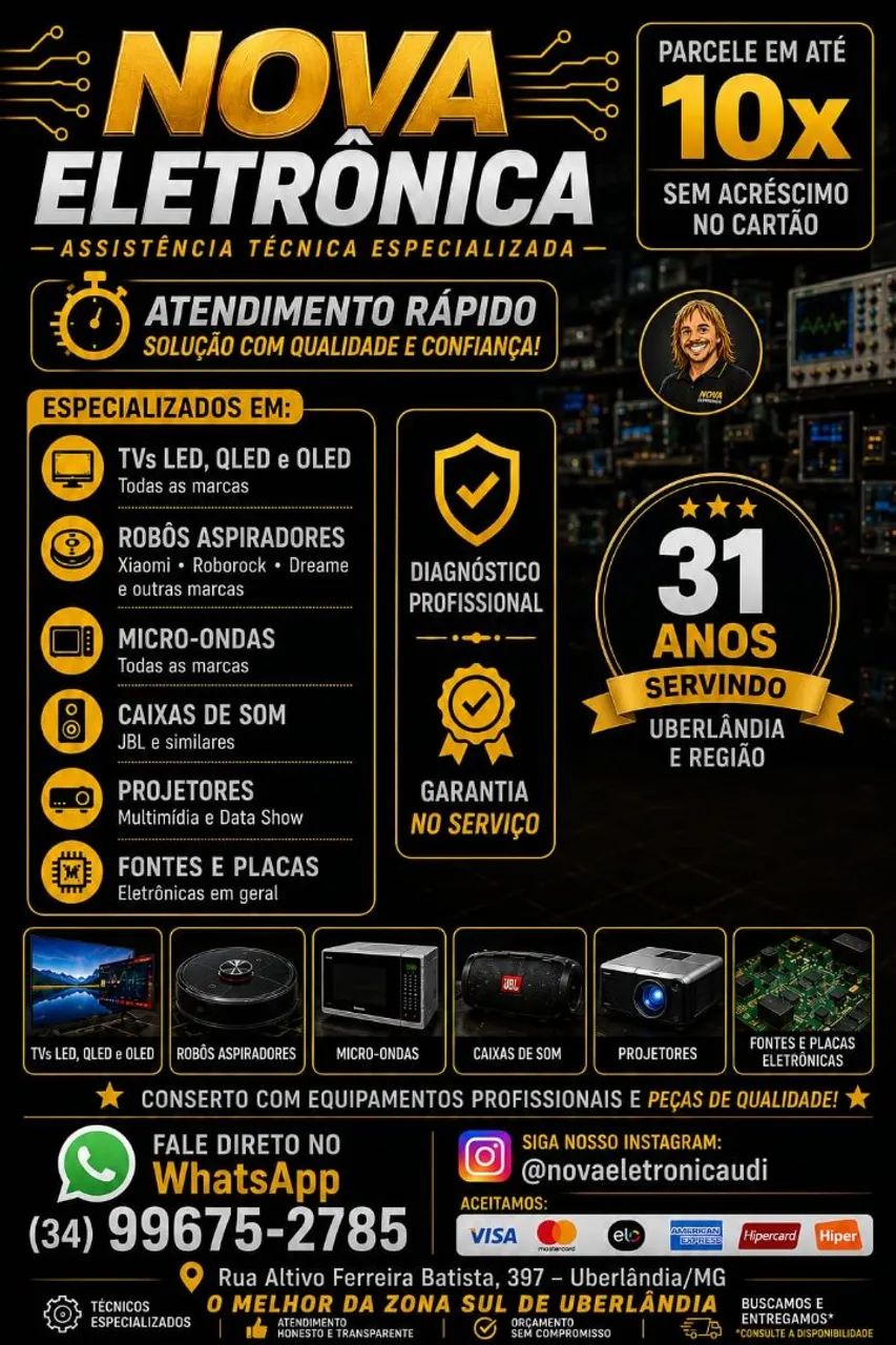 Conserto de tvs robô aspirador microondas e eletrônicos em geral 