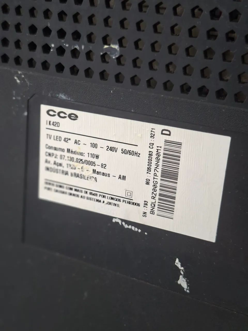 TV 42 polegadas - CCE - Para conserto ou peças