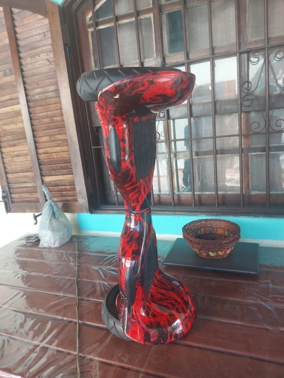 Hoverboard 10 polegadas Modelo - Off Road com Bluetooth e Led Cor - Vermelho Fogo - Foto 4