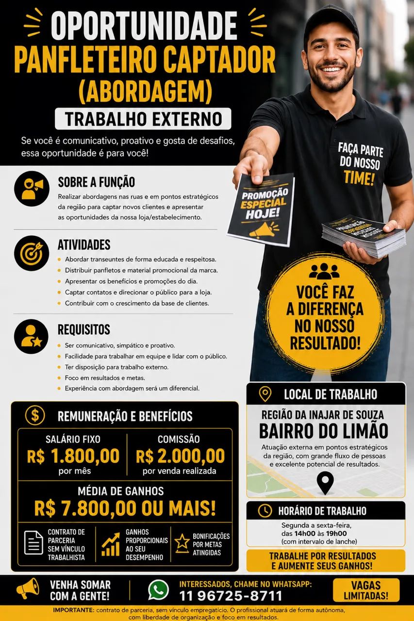 Panfleteiro Captador externo