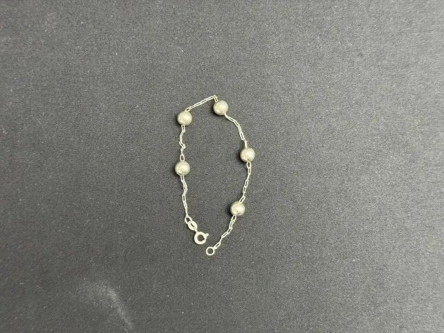 Pulseira de Prata com Bolinhas NL 925 - 19 cm - Foto 2