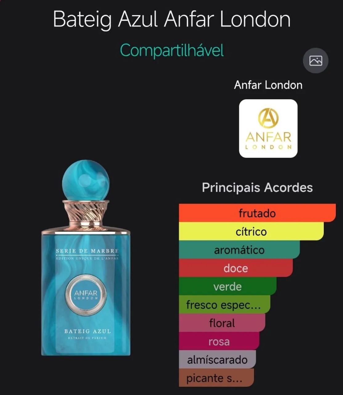 Perfume Árabe Anfar London Bateig Azul (Pacific Chill)  - Foto 3