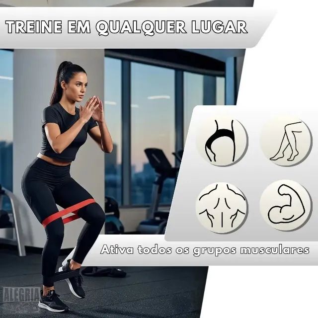 Kit 5 Faixa Elástica Super Mini Band Extensor Elástico Para Treino Resistência Funcional - Foto 2