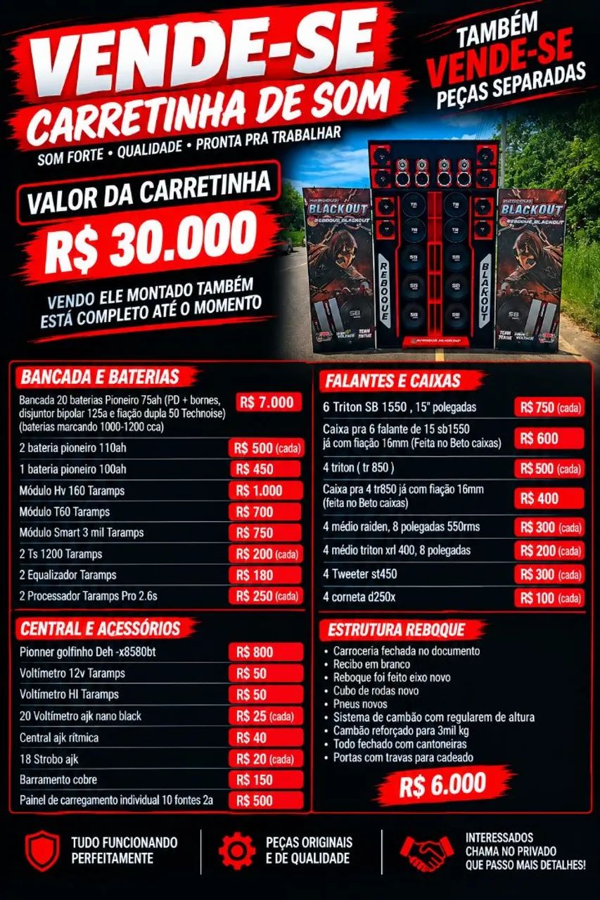 Vendo carretinha de som 